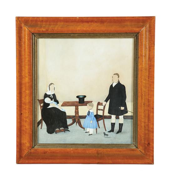 Appraisal: PORTRAIT OF A FAMILY AMERICAN CIRCA Watercolor on paper unsigned