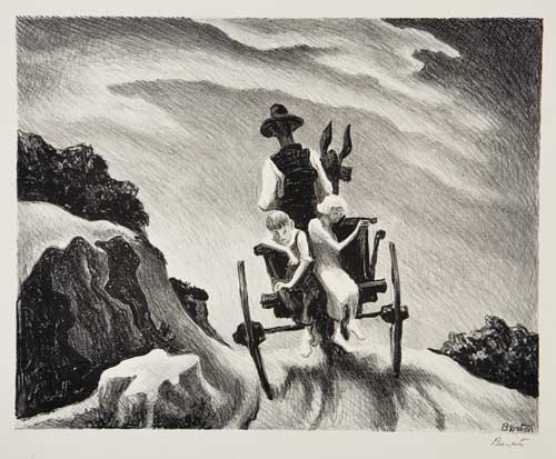 Appraisal: THOMAS HART BENTON Goin' Home Lithograph x mm x inches