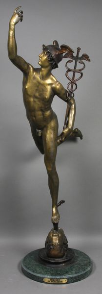 Appraisal: th Century bronze sculpture of Mercury by Boschetti as stated