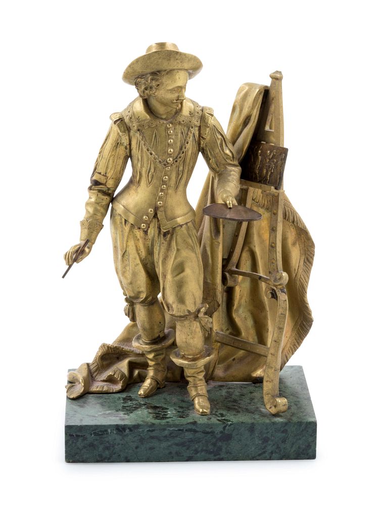 Appraisal: A Continental Gilt Bronze Figure of an Artist at His