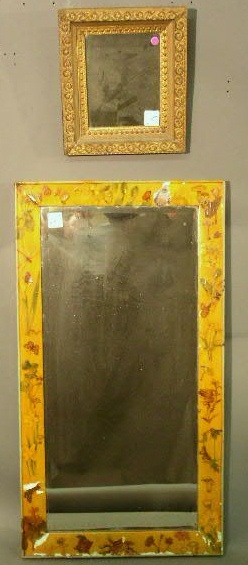 Appraisal: Decoupage mirror x and a small gilt framed mirror x