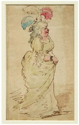 Appraisal: Thomas Rowlandson drawing quot A Lady of Fashion quot caricature