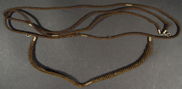 Appraisal: Two Victorian braided human hair and gold metal necklaces