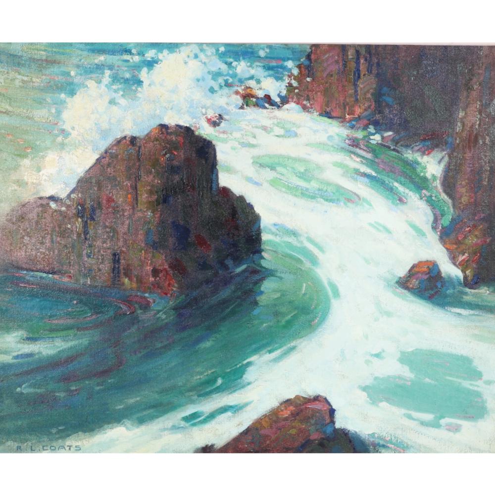 Appraisal: RANDOLPH LASALLE COATS AMERICAN ROCKY SEASCAPE AT SHORE OIL ON