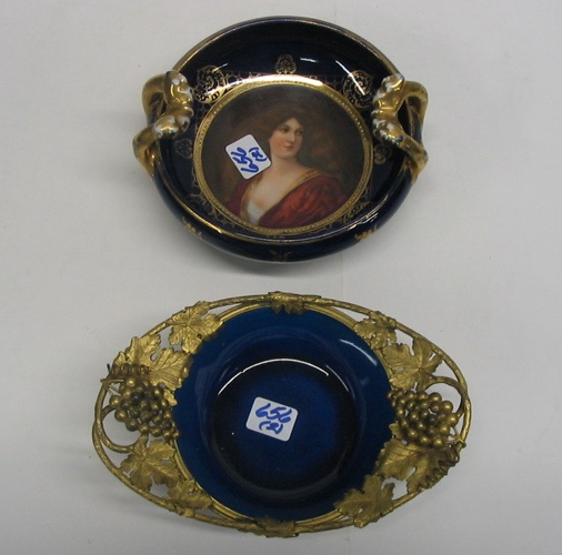 Appraisal: TWO COLLECTIBLE PORCELAIN BOWLS the first a Royal Vienna cobalt