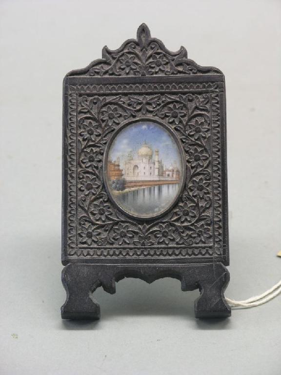 Appraisal: An Indian miniature on ivory view of the Taj Mahal