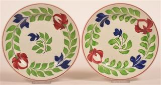 Appraisal: Two Late Adams Rose Ironstone China Plates - diam Very