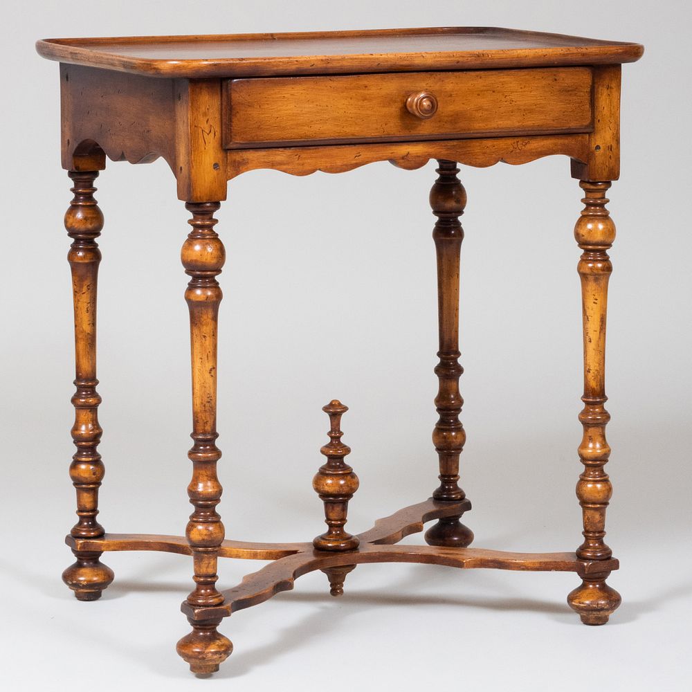 Appraisal: William and Mary Style Fruitwood Side Table of Recent Manufacture