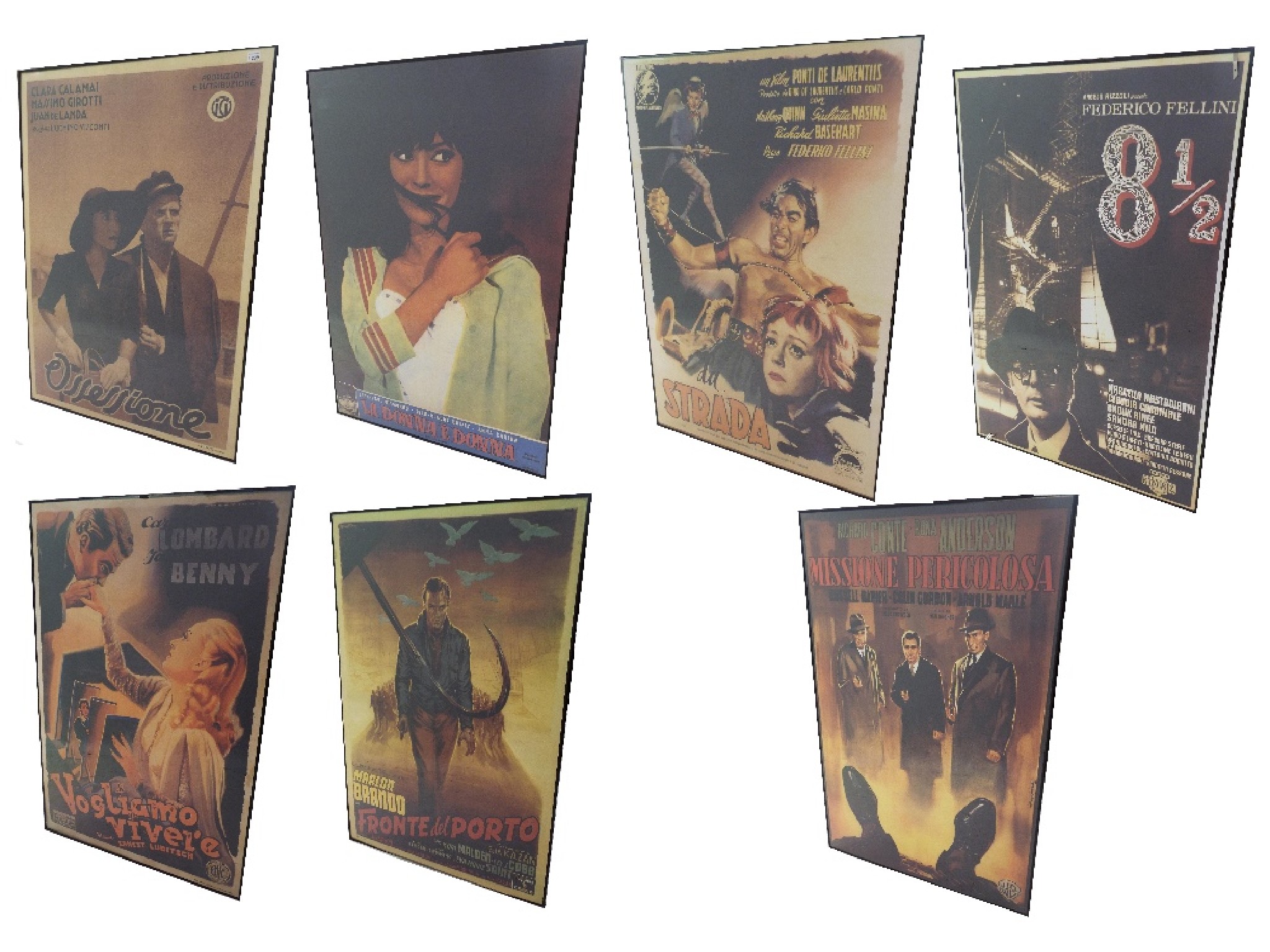 Appraisal: Collection of seven vintage looking movie posters all framed each