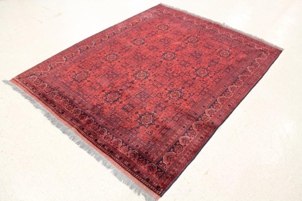 Appraisal: HAND KNOTTED ORIENTAL CARPET Afghan Belouchi tribal panel design in