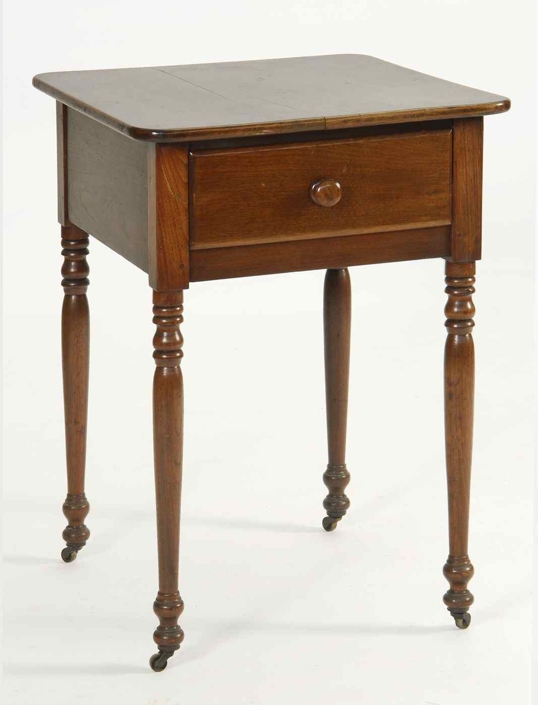 Appraisal: ANTIQUE ENGLISH SHERATON SIDE TABLECirca In mahogany Rounded corners one