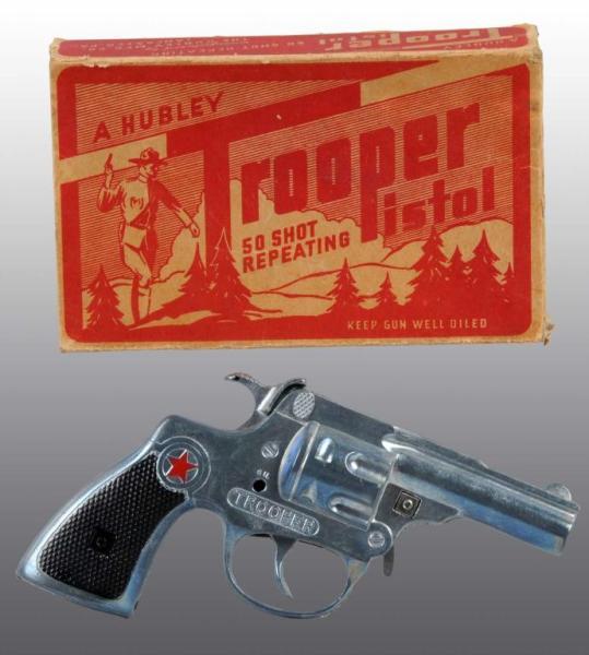 Appraisal: Hubley Trooper Toy Cap Gun Description Includes original box Gun