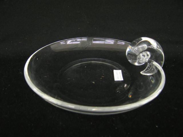 Appraisal: Steuben Crystal Dish nautilus handle diameter signed use marks otherwise