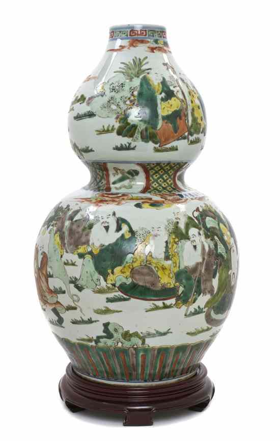 Appraisal: A Chinese Famille Verte Double Gourd Vase th century in