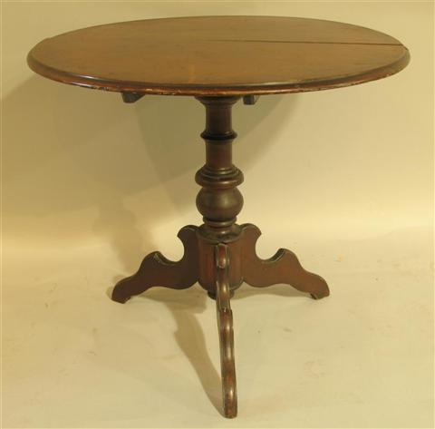 Appraisal: VICTORIAN STYLE CIRCULAR TILT TOP TEA TABLE the circular top