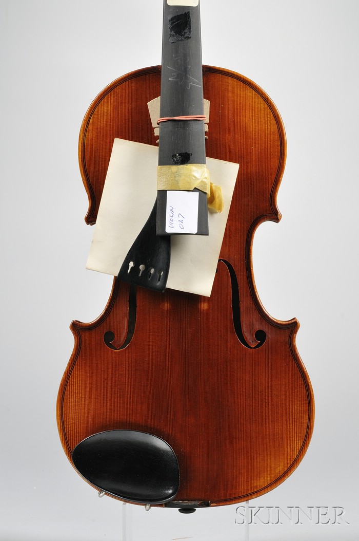 Appraisal: Modern Violin Roman Teller Erlangen bearing the maker's label model