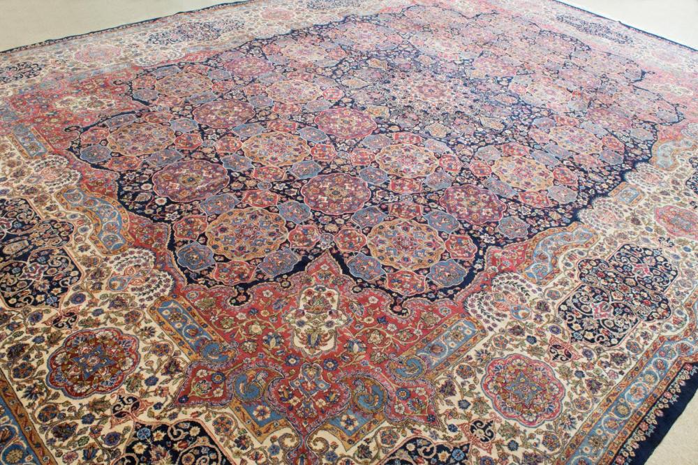 Appraisal: LARGE PERSIAN KERMAN PALACE CARPET Kerman Province southeastern Iran overall