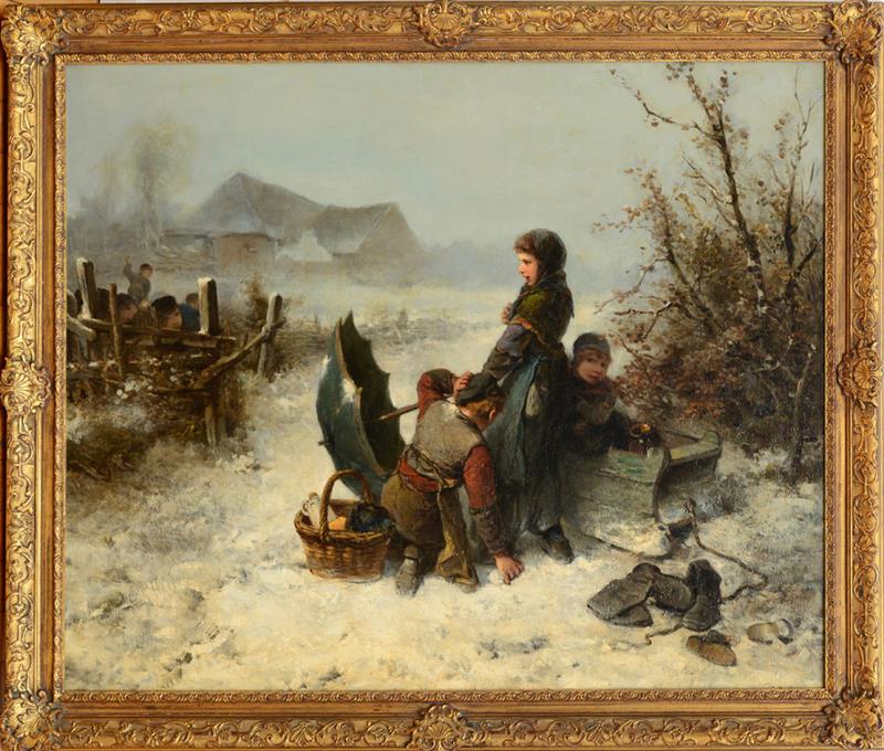 Appraisal: JOHANN MARI HENRI TEN KATE - WINTER SPORT Oil on