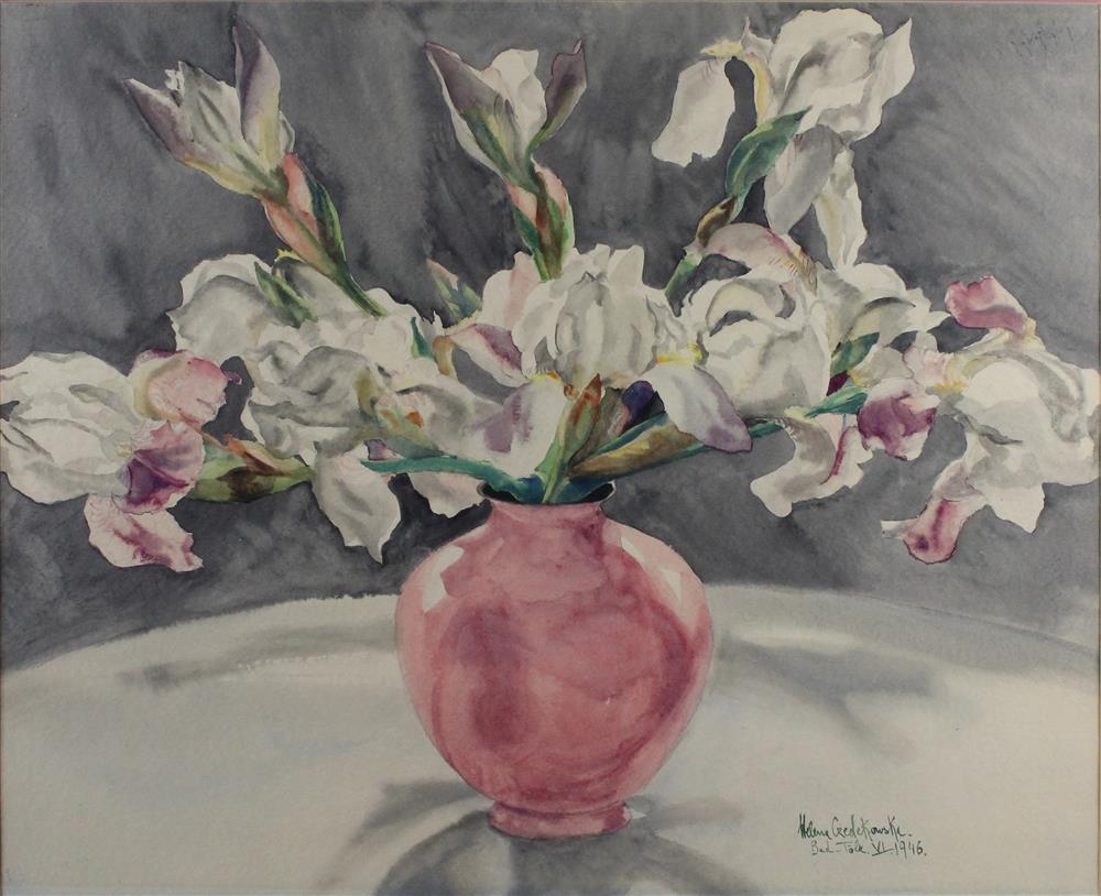 Appraisal: HELENA CREDEKOWSKI STILL LIFE Watercolor on paper x in Framed