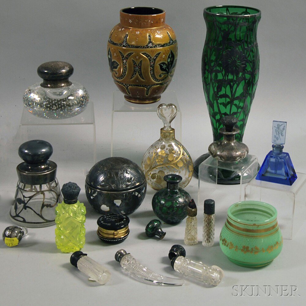 Appraisal: Group of Glass and Overlay Vessels th and th century