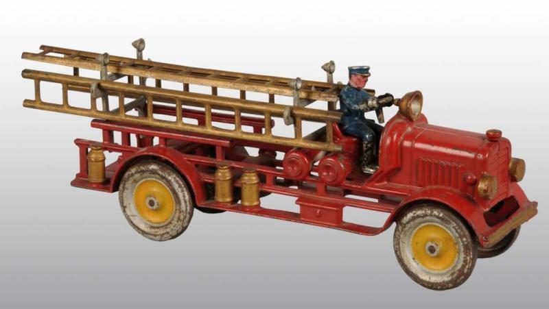 Appraisal: Cast Iron Hubley Ladder Truck Toy Description Includes a painted