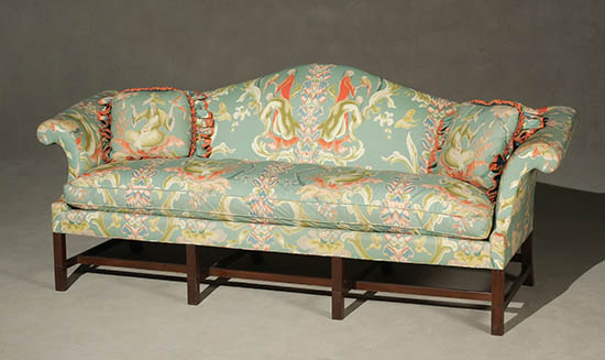 Appraisal: Chippendale Style Mahogany Camel-Back Sofa Kittinger Historic Newport Reproduction HN