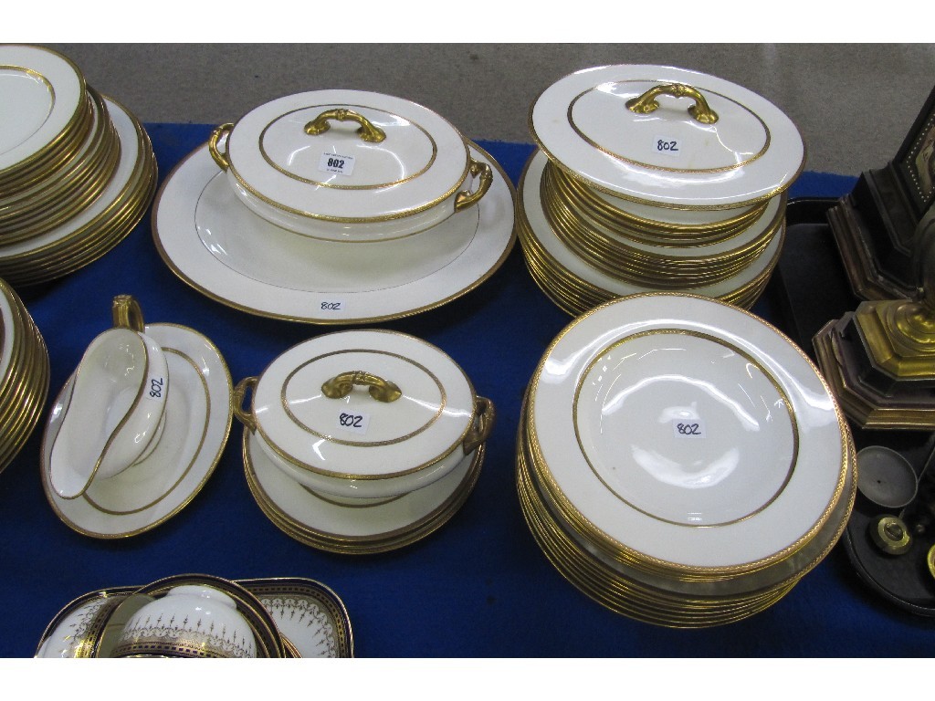 Appraisal: Royal Doulton dinner service with gilt decoration to include tureens