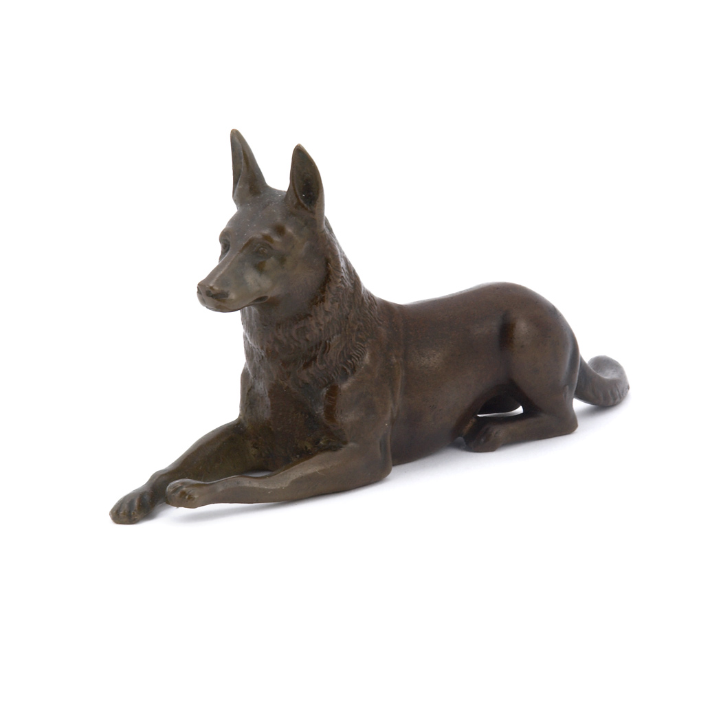 Appraisal: Bronze Dog-Form Paperweight Length inches