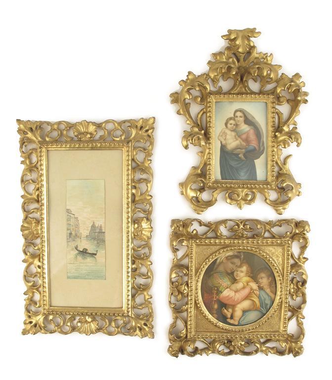 Appraisal: A late th century Florentine giltwood and gesso frame