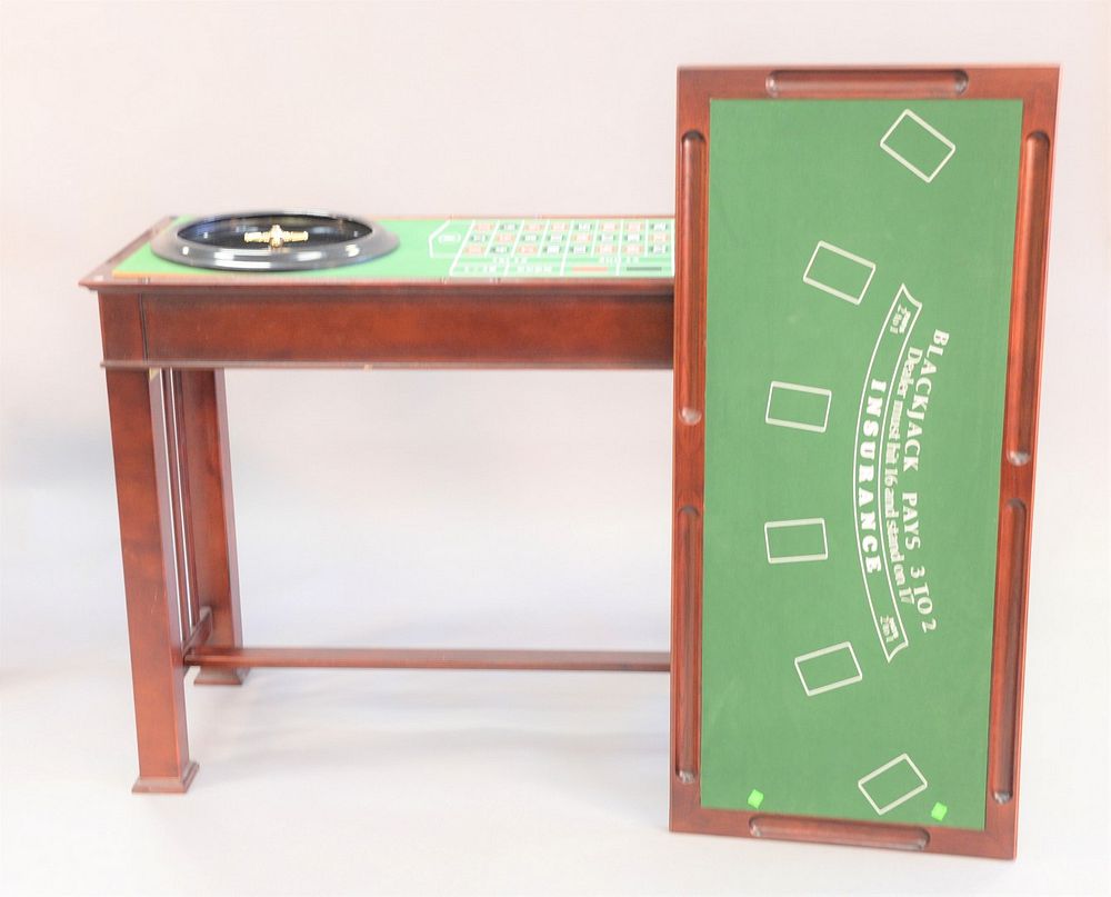 Appraisal: Roulette table also with blackjack top ht top x Roulette