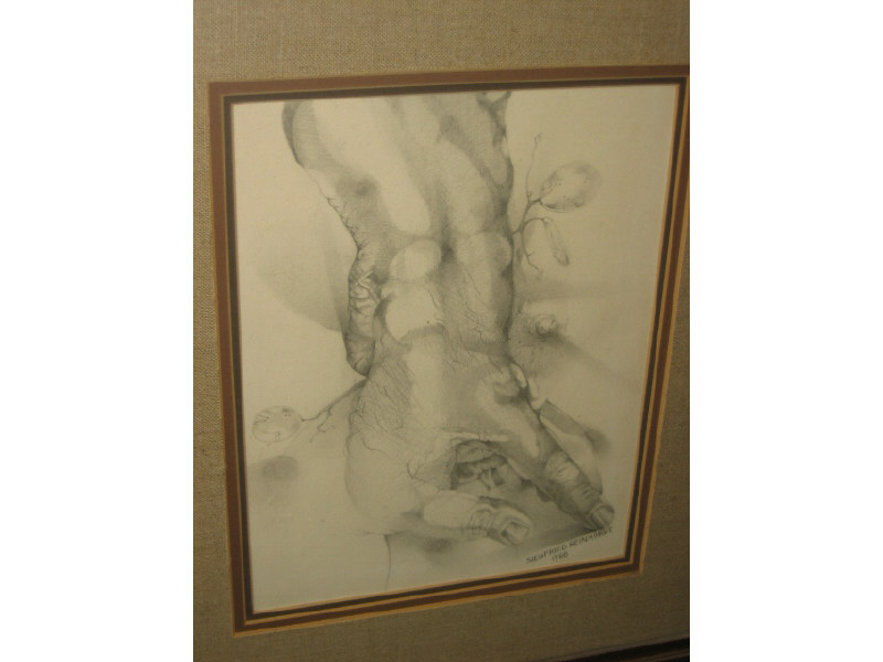 Appraisal: SIEGFRIED REINHARDT AMERICAN - Hand pencil on paper signed and