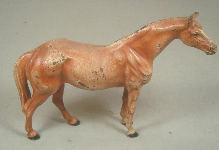 Appraisal: Cast iron toy horse three dimensional reddish brown in color