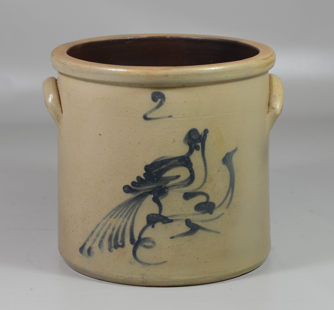 Appraisal: gallon blue bird decorated stoneware crock unsigned h d