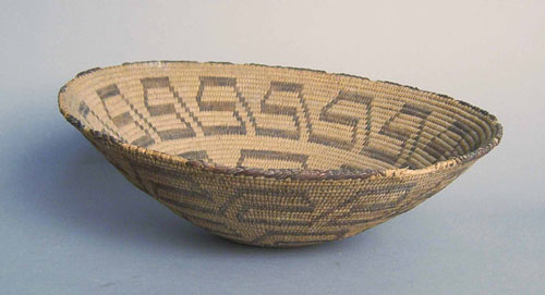 Appraisal: Southwest coiled basketry bowl ca x