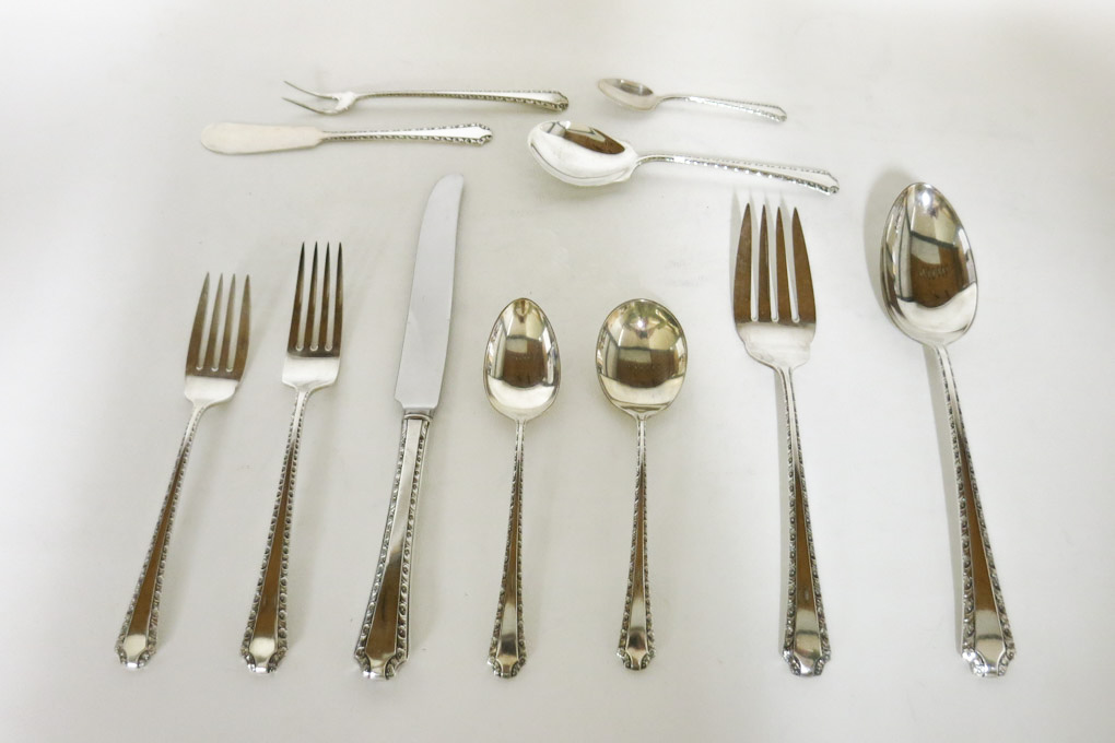 Appraisal: WALLACE STERLING SILVER FLATWARE SET Larkspur pattern sixty-five pieces comprised