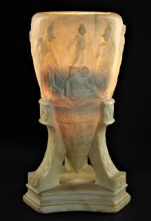 Appraisal: C European Grand Tour Carved Marble Urn Lamp EUROPE LATE