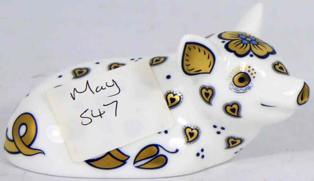 Appraisal: Royal Crown Derby Paperweight Chinese New Year Pig Boxed