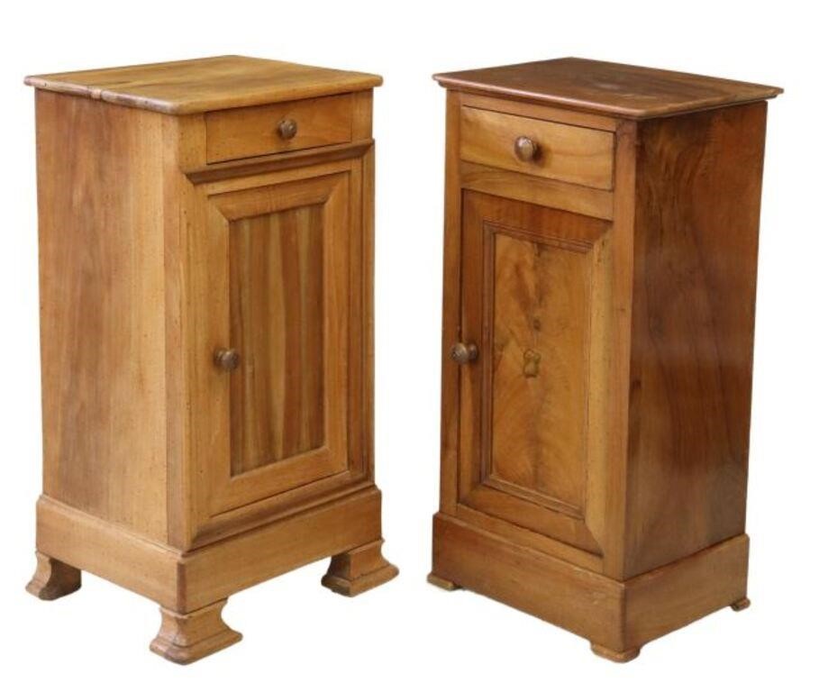 Appraisal: FRENCH LOUIS PHILIPPE WALNUT BEDSIDE CABINETS lot of French Louis