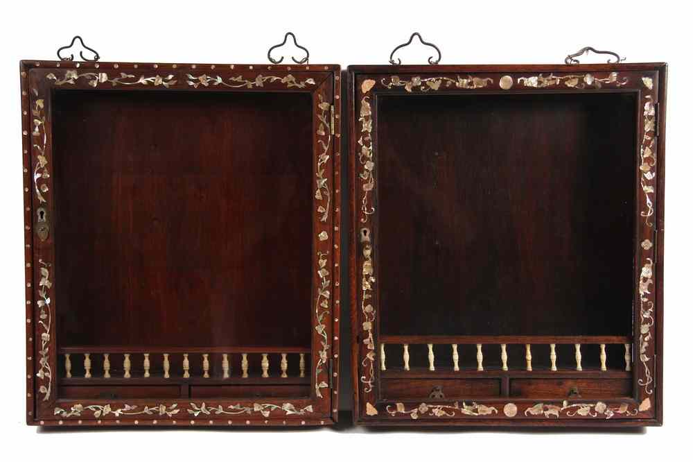 Appraisal: PAIR CHINESE WALL CABINETS - Pair of Fine Chinese Wall