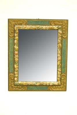 Appraisal: A rectangular wall mirror with a bevelled plate and a