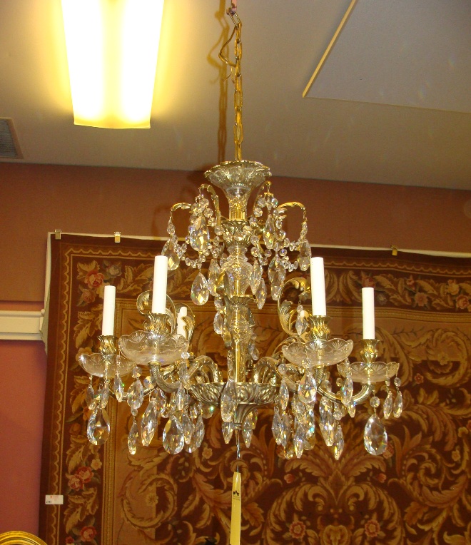 Appraisal: Gilt Bronze and Rock Crystal Chandelier