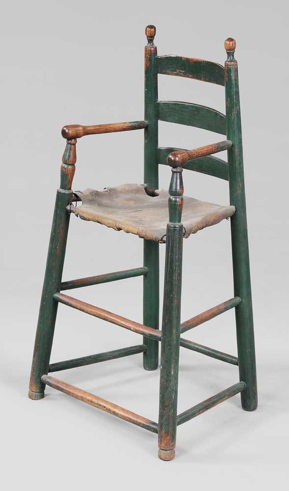 Appraisal: American Windsor Child's Highchair possibly Southern early th century ash