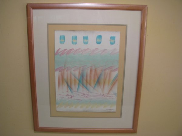 Appraisal: Abstract watercolor painting signed Bianca Art is in great condition