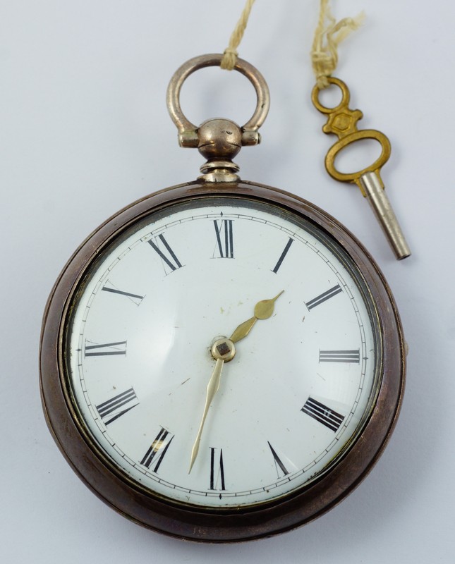 Appraisal: English silver pear case key wind pocket watch fusee movement