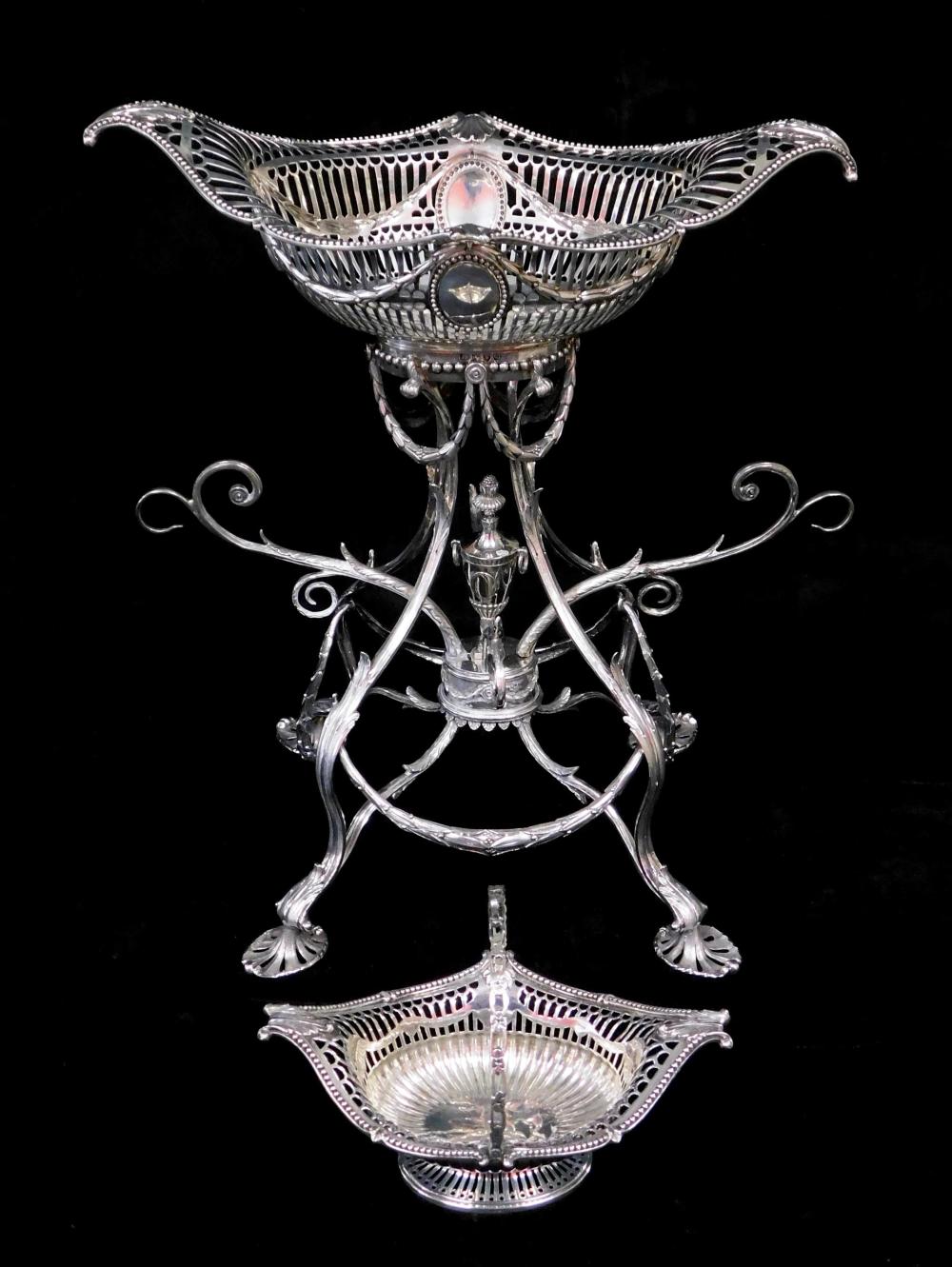 Appraisal: STERLING th C English sterling silver epergne centerpiece by Thomas