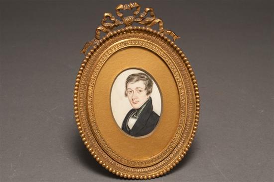 Appraisal: English School early th century Portrait miniature of young gentleman