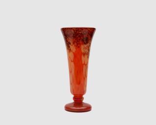 Appraisal: SCHNEIDER Orange Glass Vase SCHNEIDER Orange Glass Vase with red