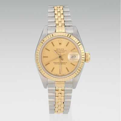 Appraisal: A Ladies' Rolex Ref Two Tone Oyster Perpetual Watch ca