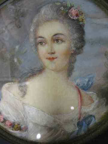 Appraisal: Miniature Painting on Ivory of a Young Lady artist signed