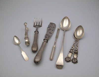 Appraisal: A mixed lot of silver flatware comprising A George III